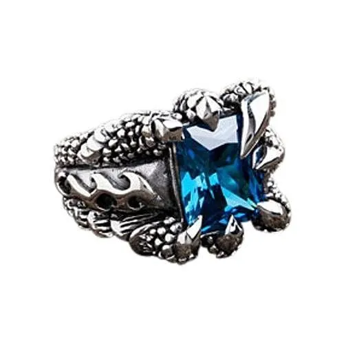 925 Sterling Silver Topaz Flame Claw Ring