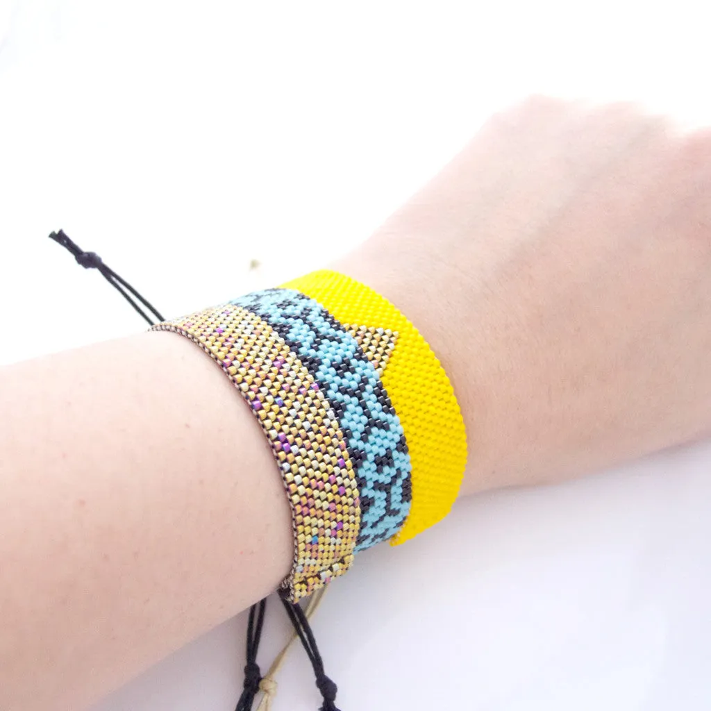 Aztec Cord Turquoise Beaded Bracelet