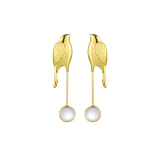 Bird Tassel Dangle Earrings