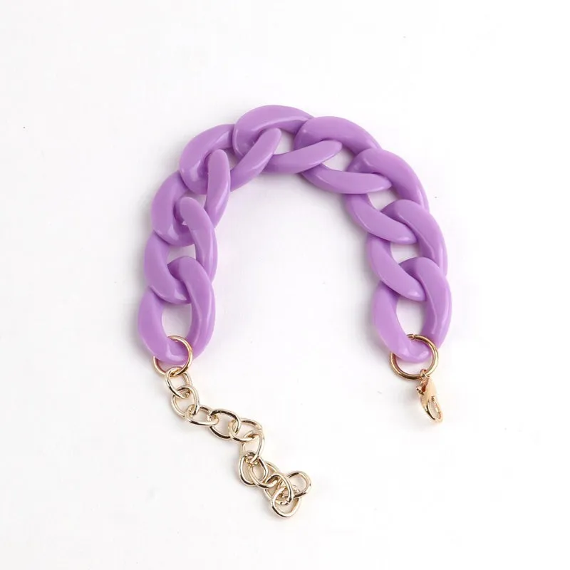 Colorful Acrylic Thick Chain Statement Bracelets