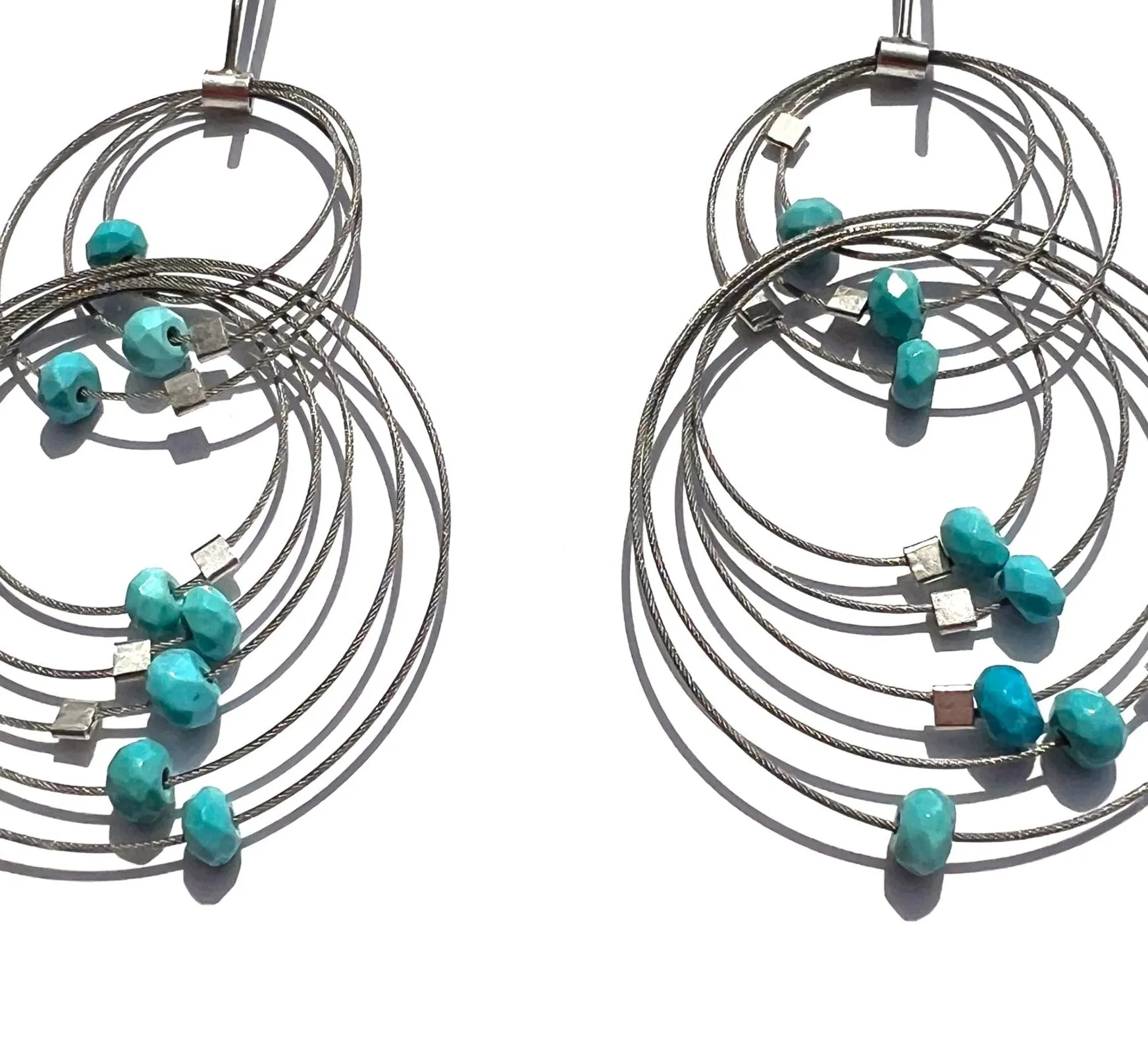 Double Double Hook Earrings with Stones