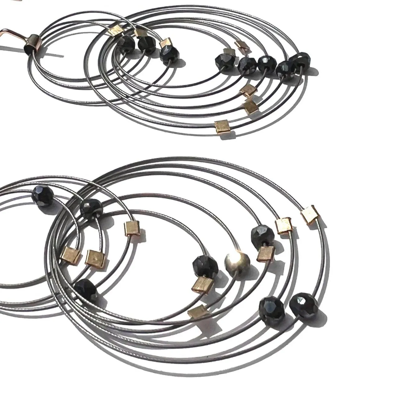 Double Double Hook Earrings with Stones
