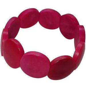 Elastic Pink Wood Bead Bracelet Wristband Bangle Womens Ladies Girls Jewellery