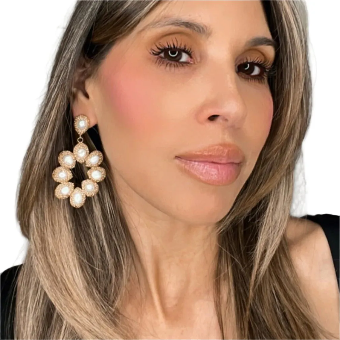 Gold & Pearl Gilded Petal Blooms Earring