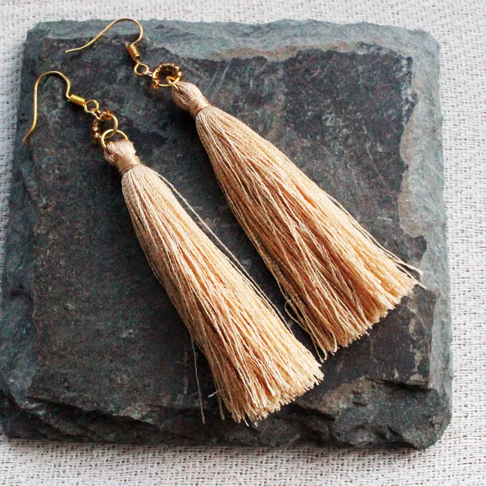 Gold Glow Tassel Earrings