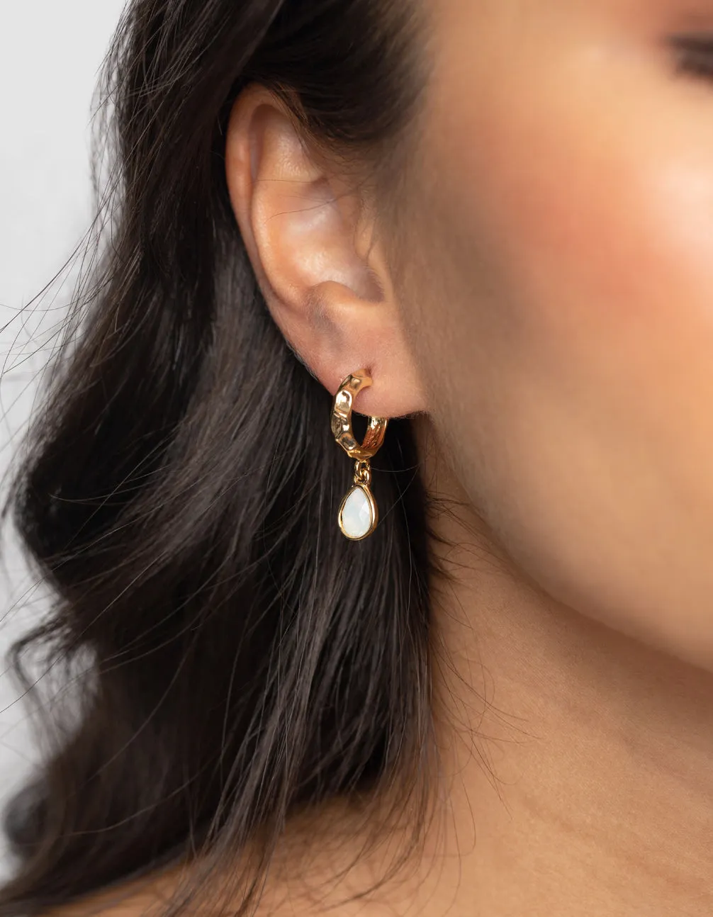 Gold Plated Molten Drop Earrings