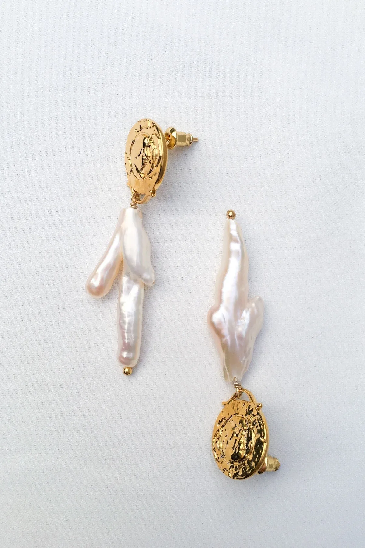 Harriet 18K Gold Baroque Pearl Earrings