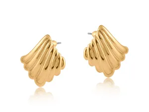 Monica Statement Ripple Effect Stud Earrings | Gold
